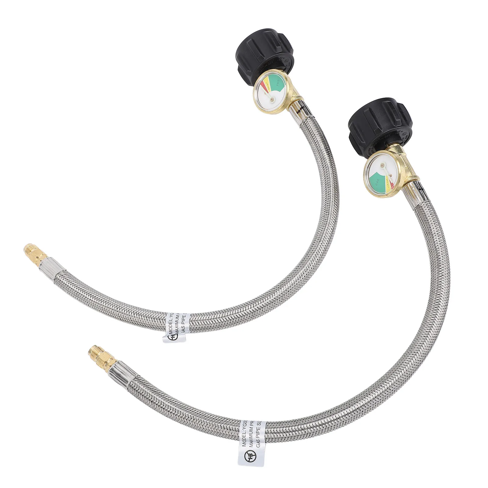 RV خرطوم خط 1/4in ذكر NPT QCC Type1 مدخل الفولاذ المقاوم للصدأ 350 PSIG RV ضفيرة خرطوم 15 بوصة المراقبة في الوقت الحقيقي للتخييم #5