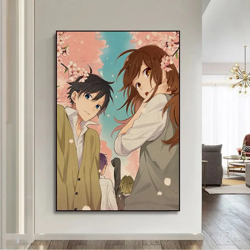 Japanese classic anime Horimiya Vintage Posters For Living Room Bar Decoration Kawaii room decor