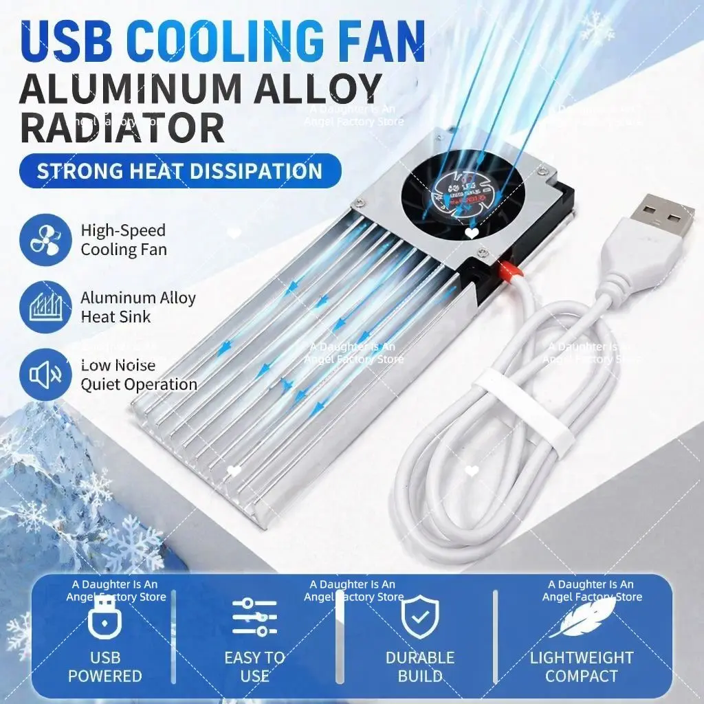 DIY 5V Radiator Cooling Artifact Solid State Drive Cooling Aluminum Sheet USB Silent Fan Notebook Radiator