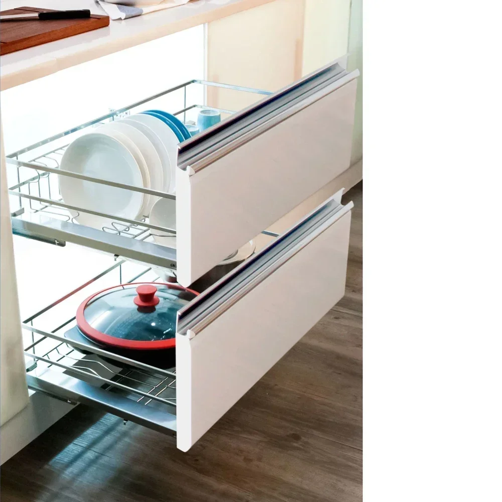 For Dish Rack Kitchen Pull Out Basket Drawer Organizer Kitchen Accessory Storage Metal Wire Basket