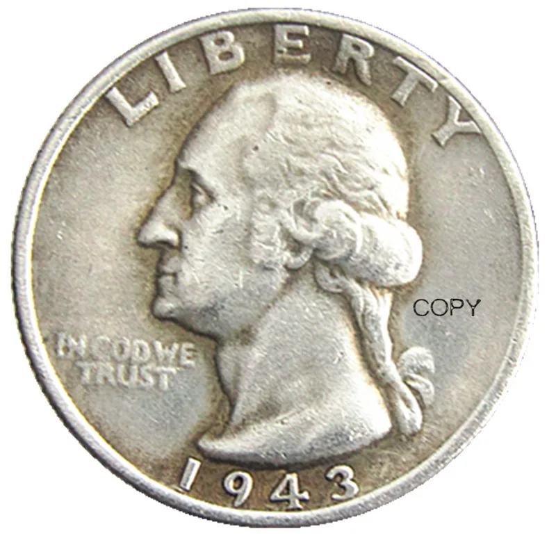 US 1943P/D/S Washington Quarter Silver Plated Copy Coin