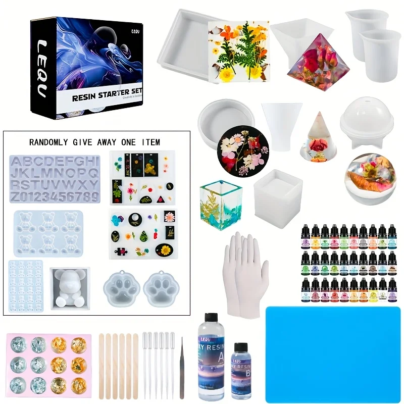 

Набор для литья смолы, 66 шт., подходит для изготовления готовых изделий из смолы, домашних украшений, ювелирных изделий, сережек и аксессуаров, эпоксидной смолы