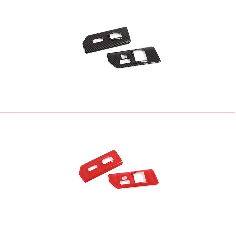 For 2007-2021 Toyota FJ Cruiser ABS Carbon Fiber Car Glass Lift Switch Frame Cover Sticker Car Interior Accessories （LHD）