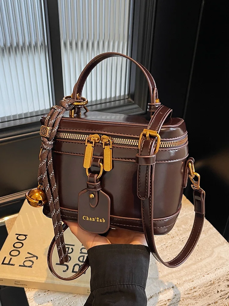 Luxury Burgundy Crossbody Bag 2025 New Women\'s Double Zipper Letter Design Underarm Bags Elegant High End Ladies Handbag Trend