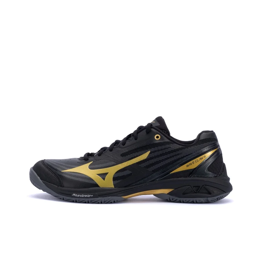 Mizuno Claw Eagle Claw 4 Synthetic Leather Cushioning, Wear Resistant Badminton Shoes Unisex Black Gold 71GA264305