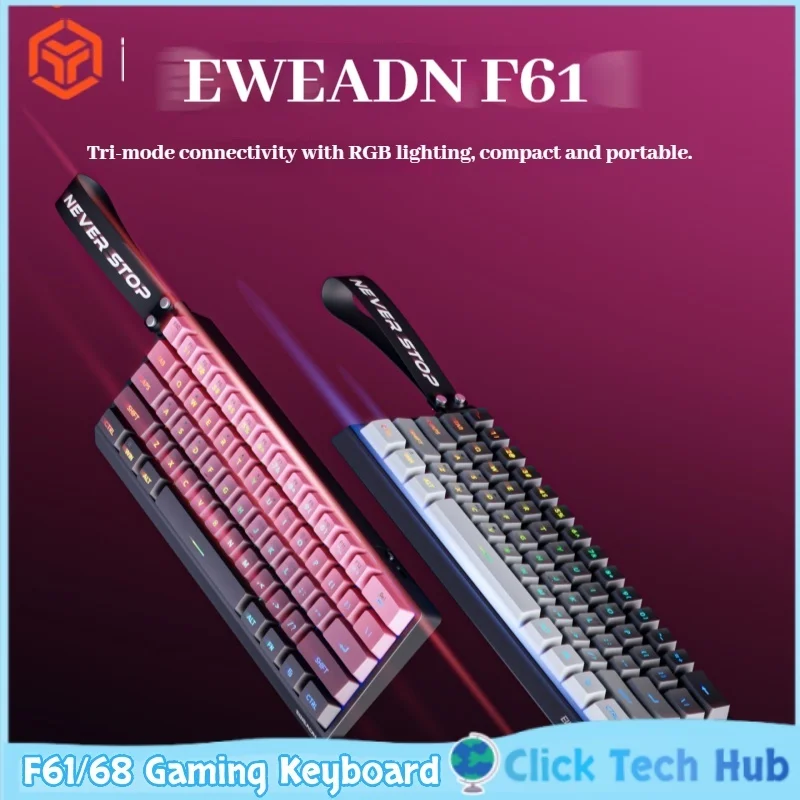 

Eweadn F61 Wireless Bluetooth Keyboard Gaming Esports Rgb Mechanical Touch Ergonomic Small Computer Silent Office Keyboard