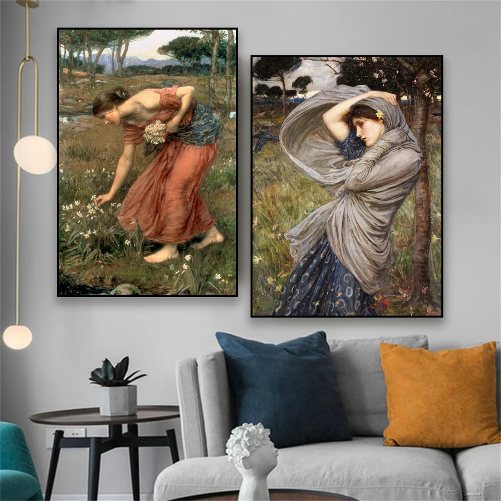 Famous Oil Painting Ophelia Canvas Painting John William Waterhouse Forgottenbeauty Art Print Vintage Poster Home Room Decor