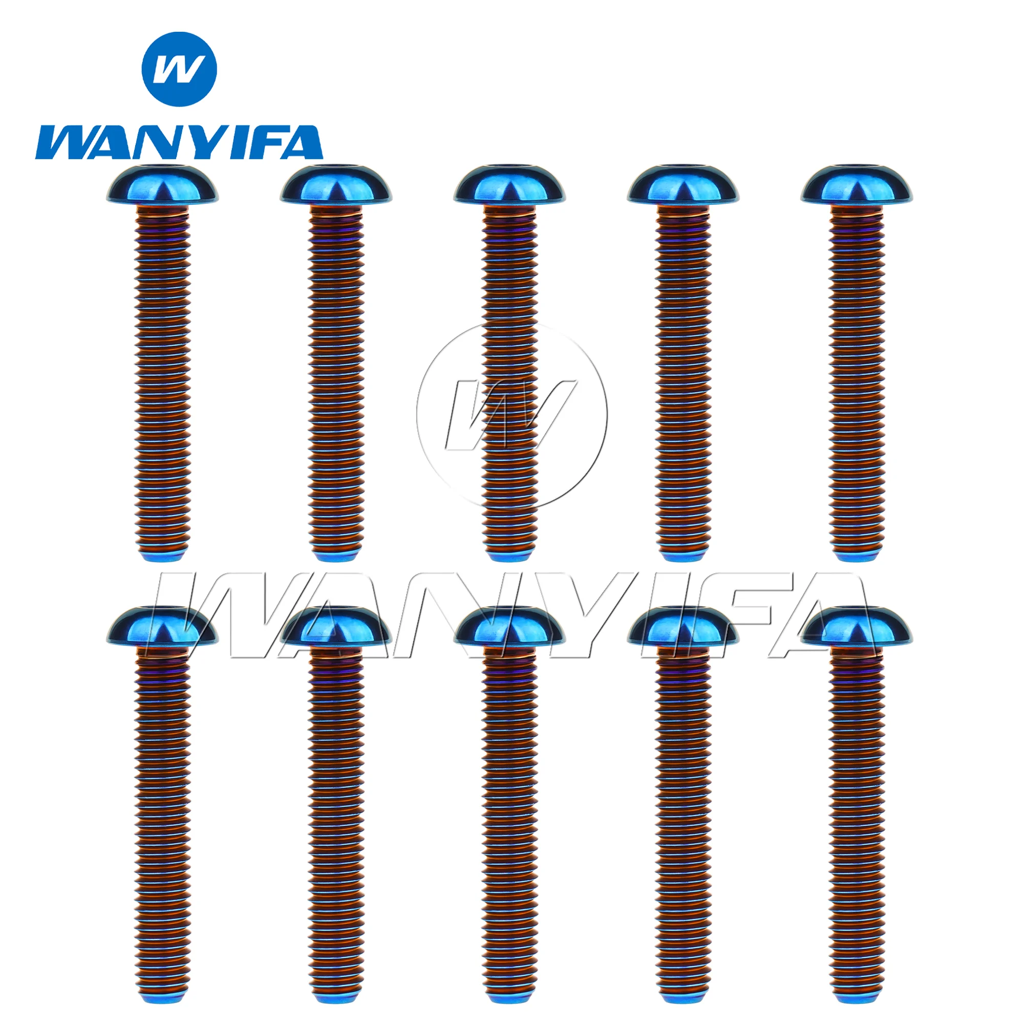 Wanyifa Titanium Bolt M5x8 10 12 15 18 20 25 30mm Button Head Allen Key Screw for Water Bottle Cage Bike Bolts 10Pcs