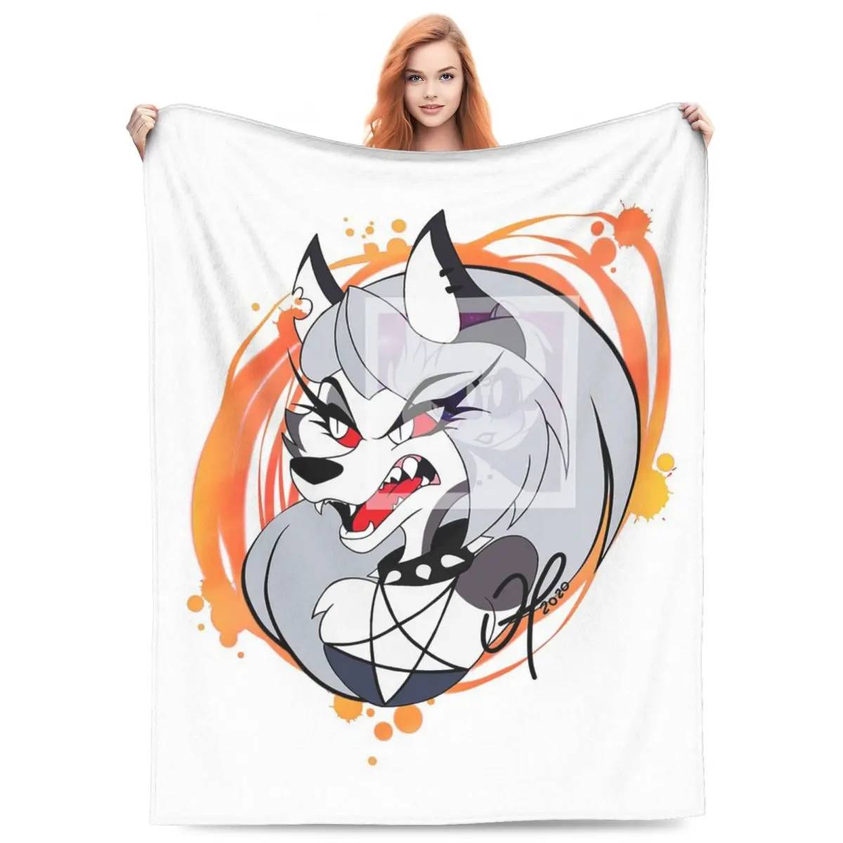 Loona Collage Helluva Boss Anime Blankets Flannel Sofa Throw Blanket Breathable for Home Bedroom Travel Throws Bedspread Quilt
