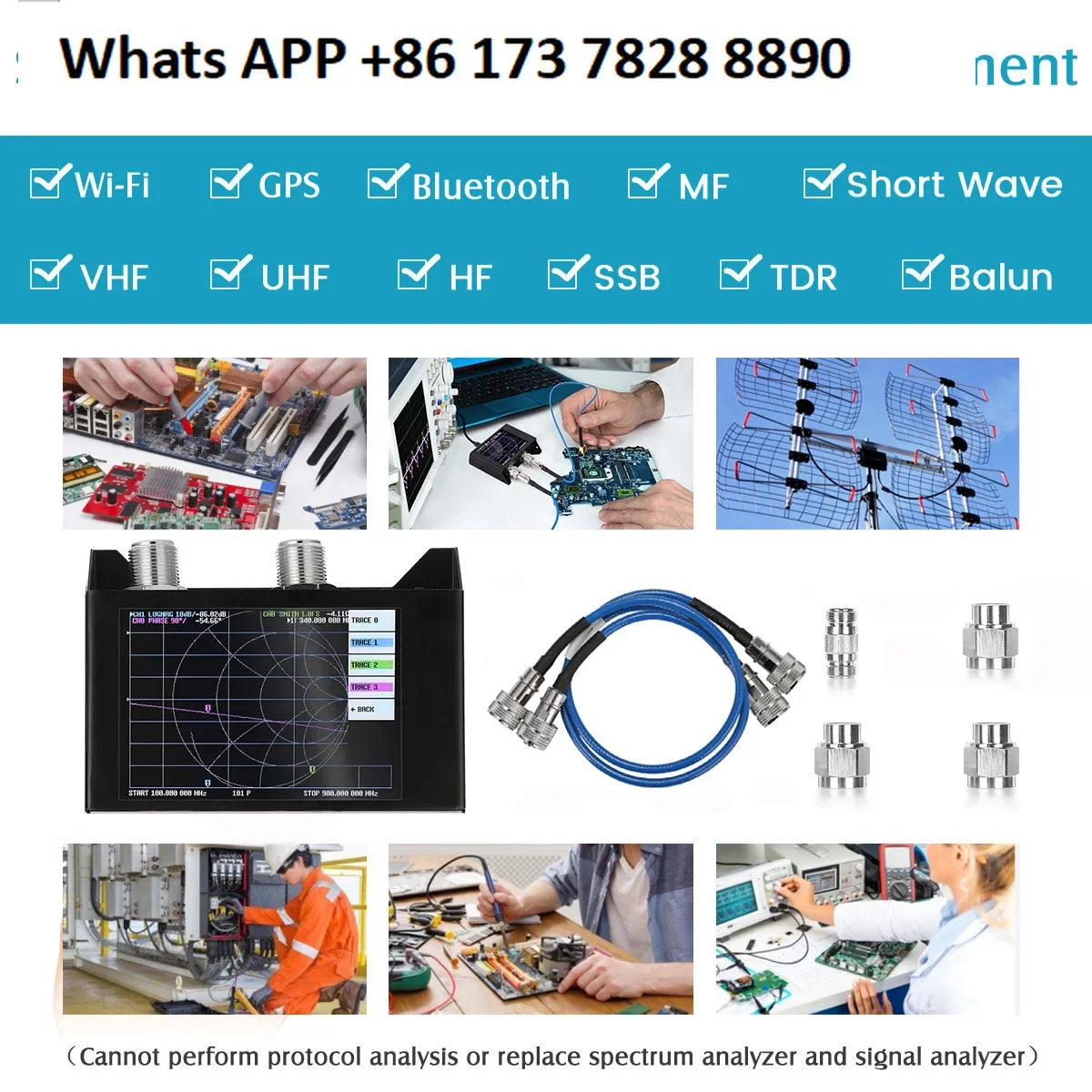 3G Vector Network Analyzer 4.0-inch Touch Screen SAA-2N NanoVNA V2 Antenna Analyzer