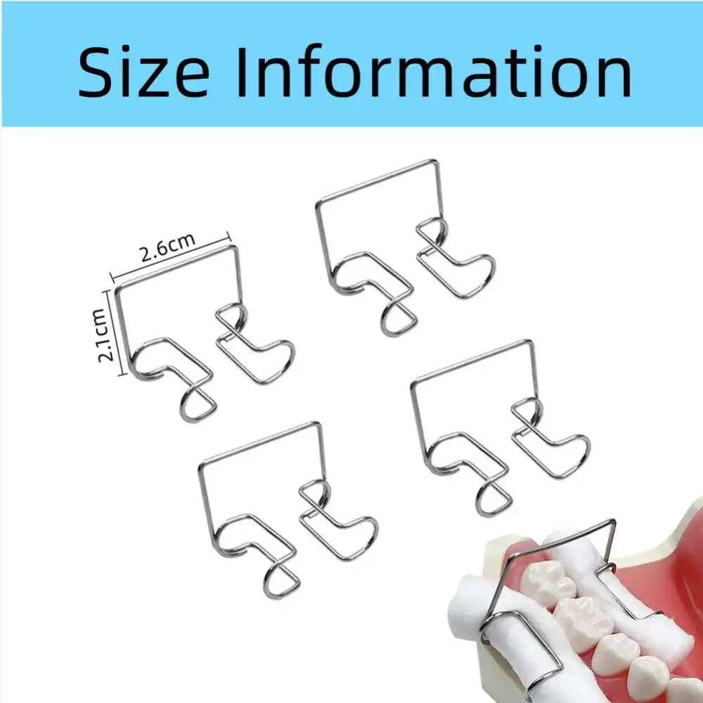 4Pcs/Box Dental Cotton Roll Holder Clips Stainless Steel Autoclavable Orthodontic Professional Dentist Clinic Use Tools Supplies