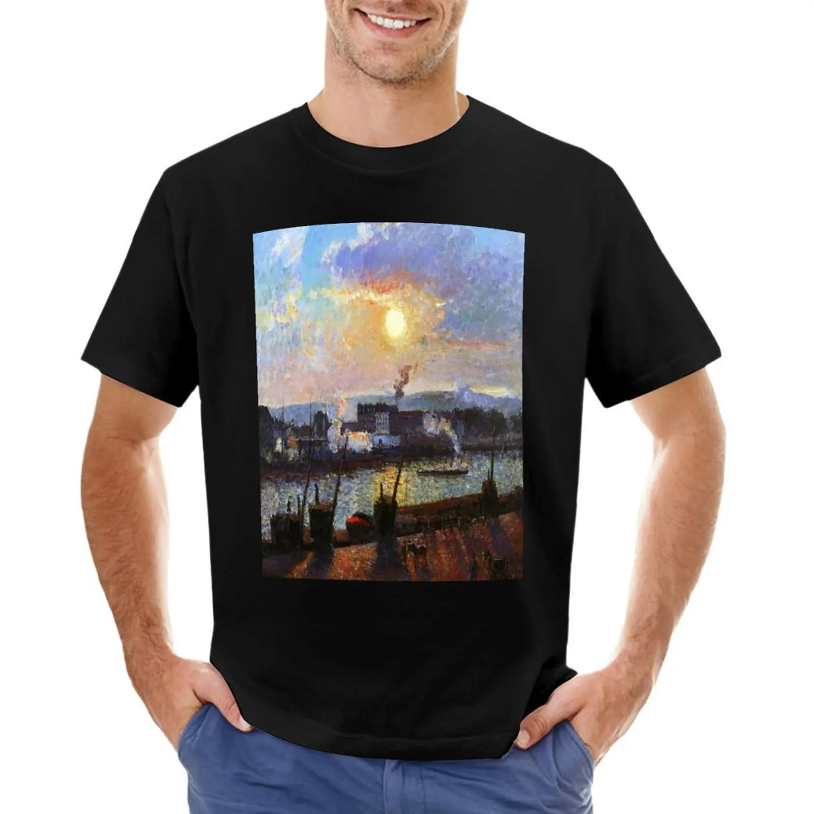 Sunset, Rouen-Camille Pissarro T-Shirt kawaii clothes oversizeds plain black t shirts men