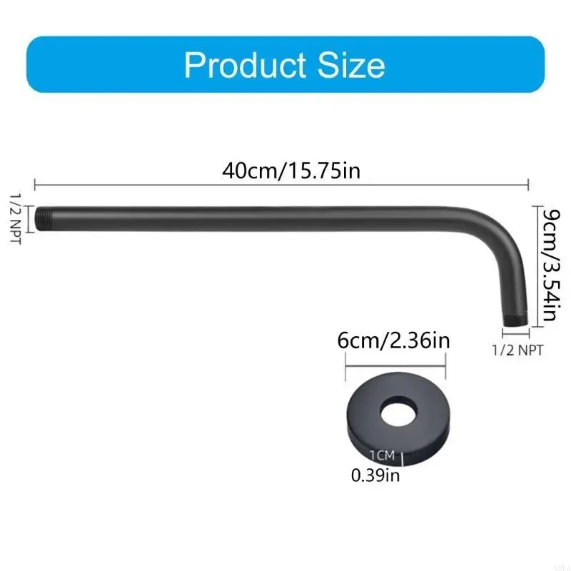 

X9FA Sturdy Stainless Steel Wall Mounted Shower Arm Matte Black Designs Portable Accessory for Fixed and Handheld Showers