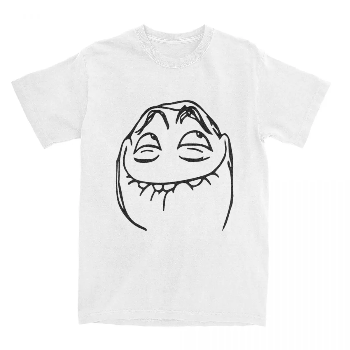 Happy Guy Trollface Meme Men Women T Shirt Amazing Tees Short Sleeve Round Collar T-Shirt Cotton Plus Size Clothes