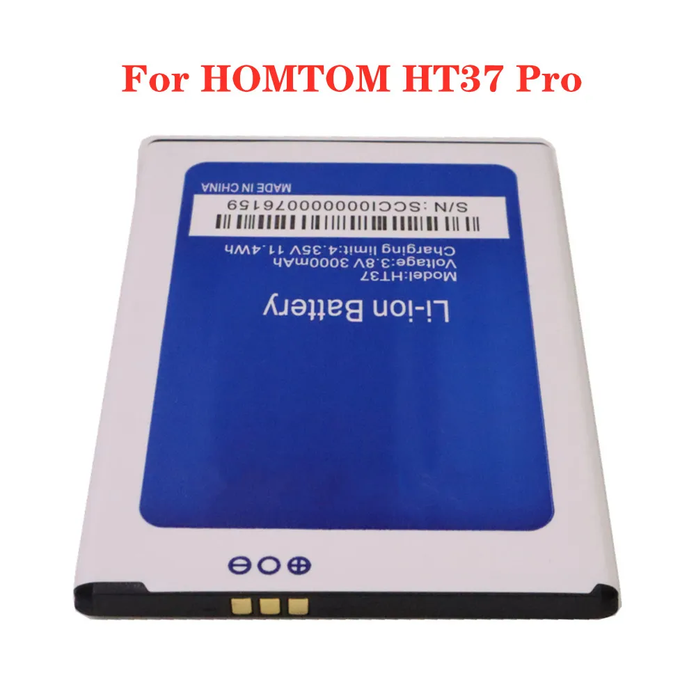 

New HT37 Original Battery For HOMTOM HT37 Pro HT37Pro 3000mAh Phone Replacement Batteries Bateria Fast Shipping