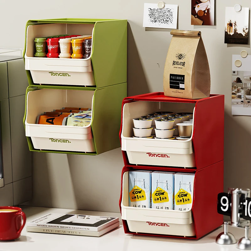 

Ins Coffee Capsule Storage Box Creative Coffee Tea Bag Organizer Desktop Sundries Shelf For Stationery Cosmetics