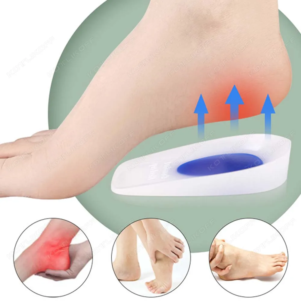 Silicone Gel Soft Heel Cushions For Heel Pain Relief Plantar Fasciitis Heel Spurs Shock-Absorbing For Walking/Running Insoles