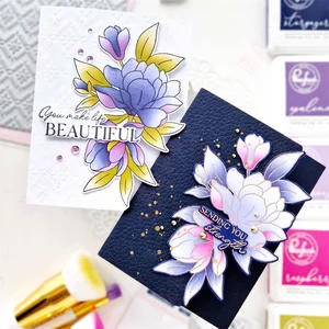 Jan 2025 Baru Kaleidoskop Bunga Merah Muda Pemotong Logam Stensil Stempel Foil Panas Set DIY Kartu Lembar Memo Segar Embossing Buatan Tangan 8 stempel dan cetakan penjualan terbaik - №