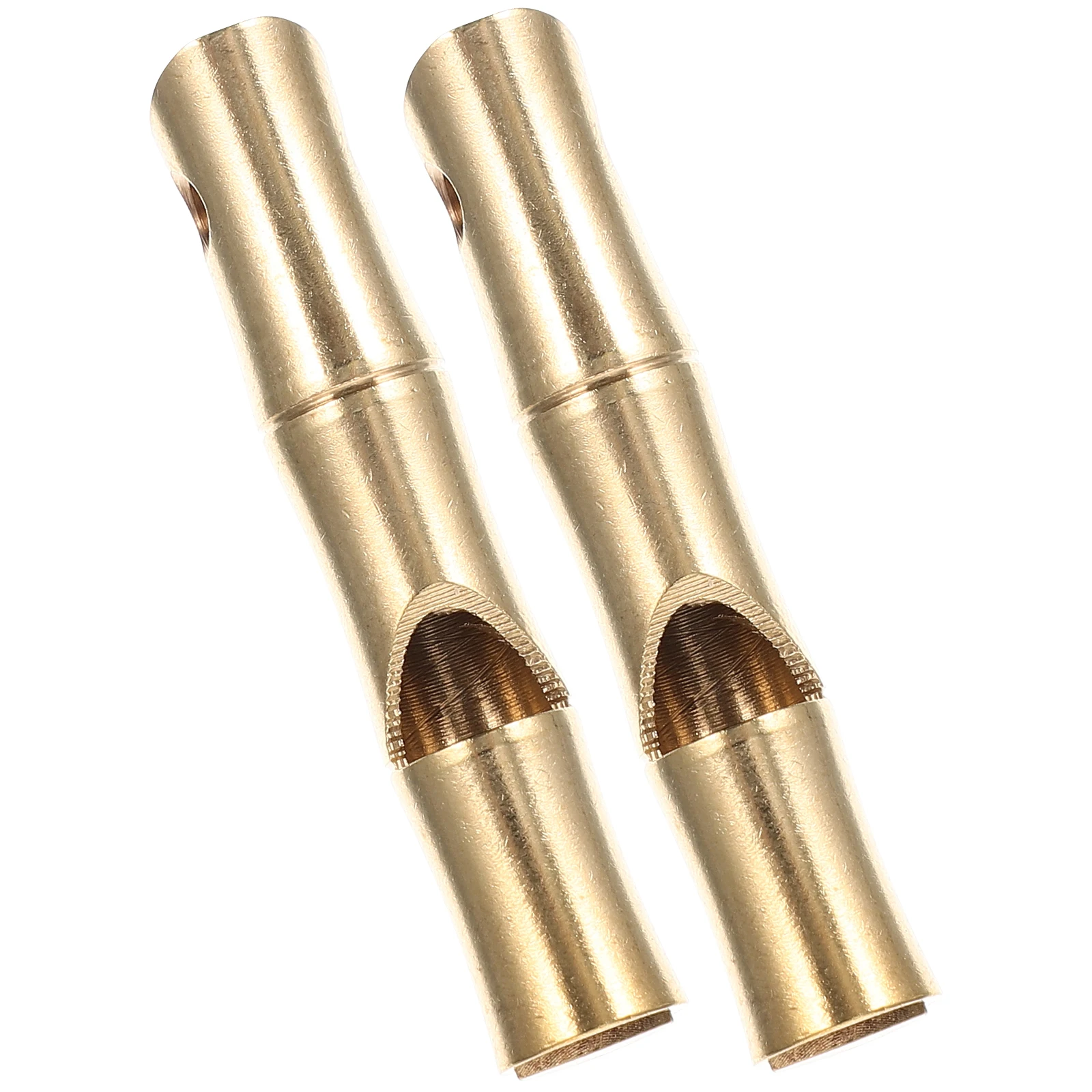 

2 Pcs Bamboo Whistle Hiking Safety Emergency Survival Loud Waterproof Multipurpose Outdoor Key Chain Brass Travel