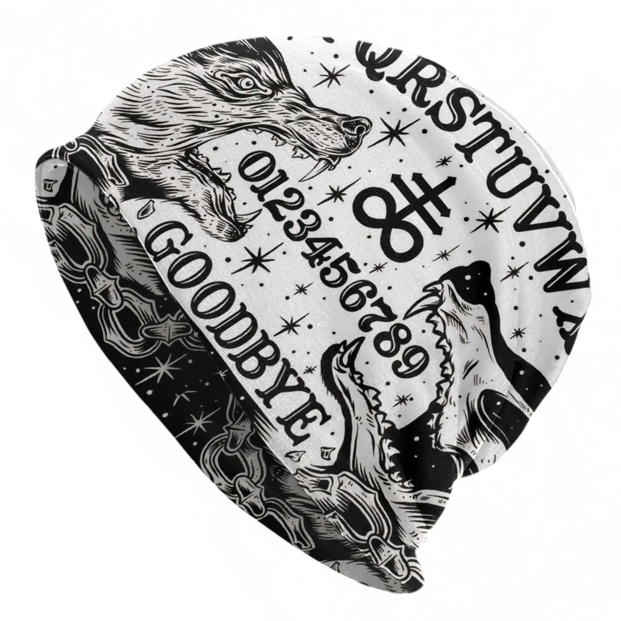 Ouija Board Bonnet Hat Casual Ski Magic Wolf Skullies Beanies Hats Men's Women's Warm Dual-use Cap