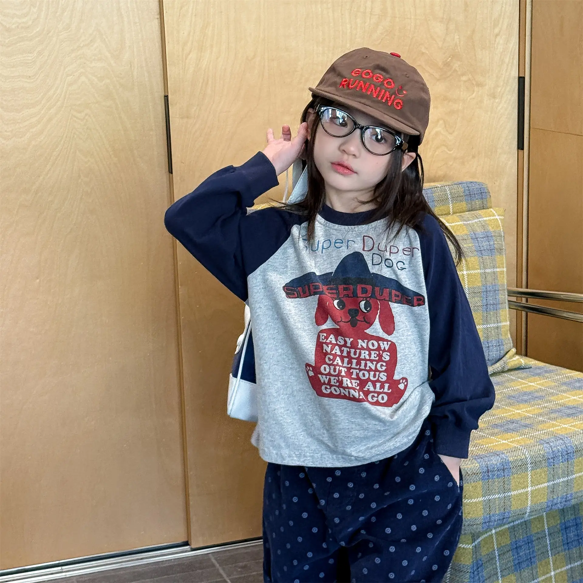 

2026 Spring New Children Long Sleeve T Shirts Cotton Boys Cartoon Letter Print Tops Toddler Girls Casual Sweatshirt Kids Clothes