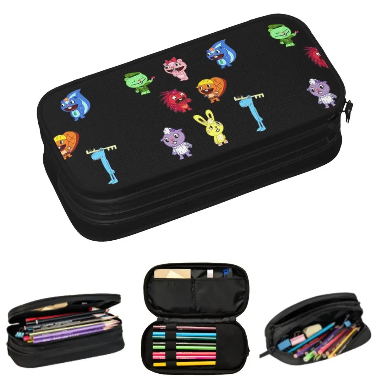 

Happy Tree Friends Pencil Cases for Student Gifts Pen Box Pencil Bag Large Capacity Pencil Pouch Storage Stationery Supplies