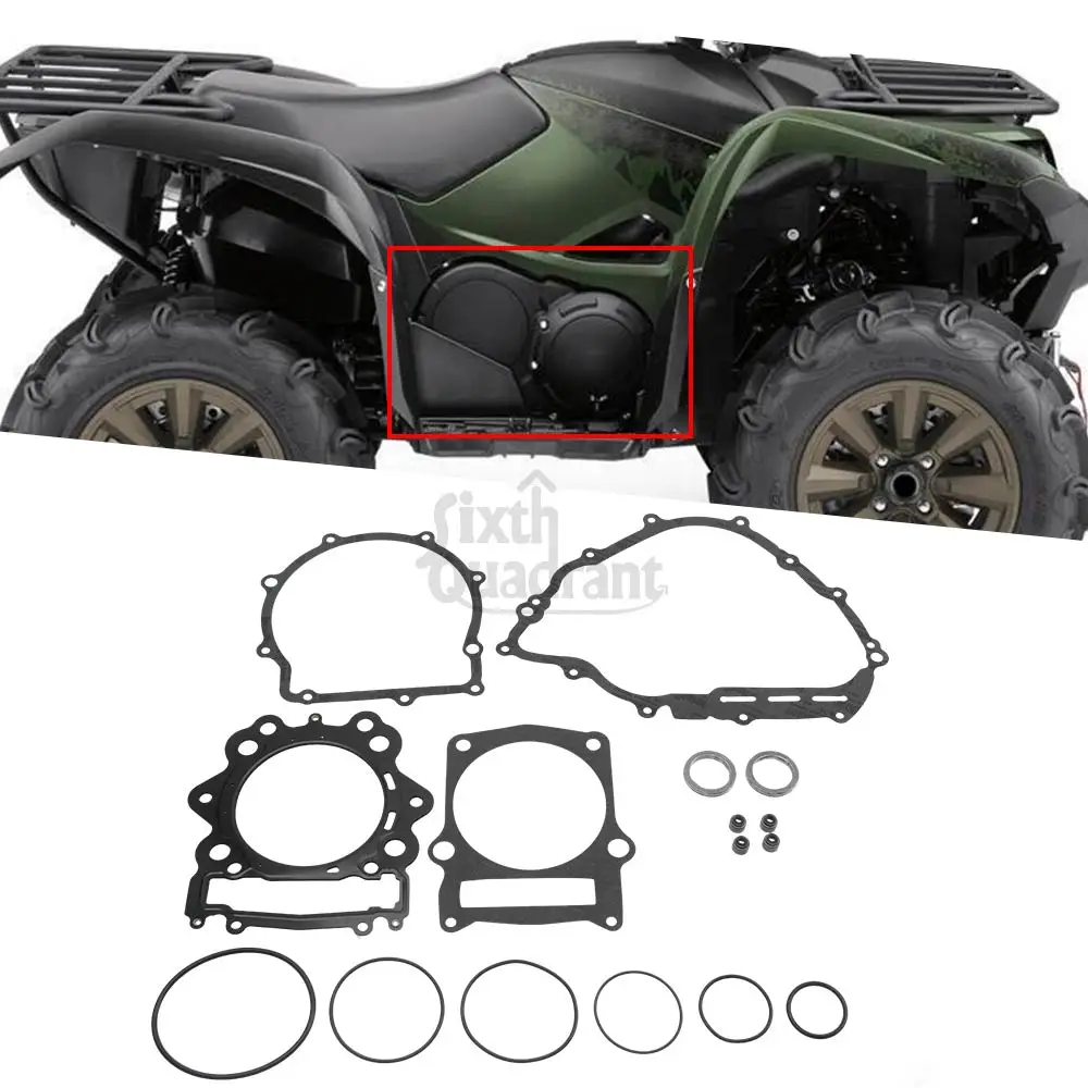

1 Set ATV Engine Gasket Kit Top & Bottom End Set Black Accessory For Yamaha Rhino 700 YXR700F 4x4 FI 2008-2009 2011-2013