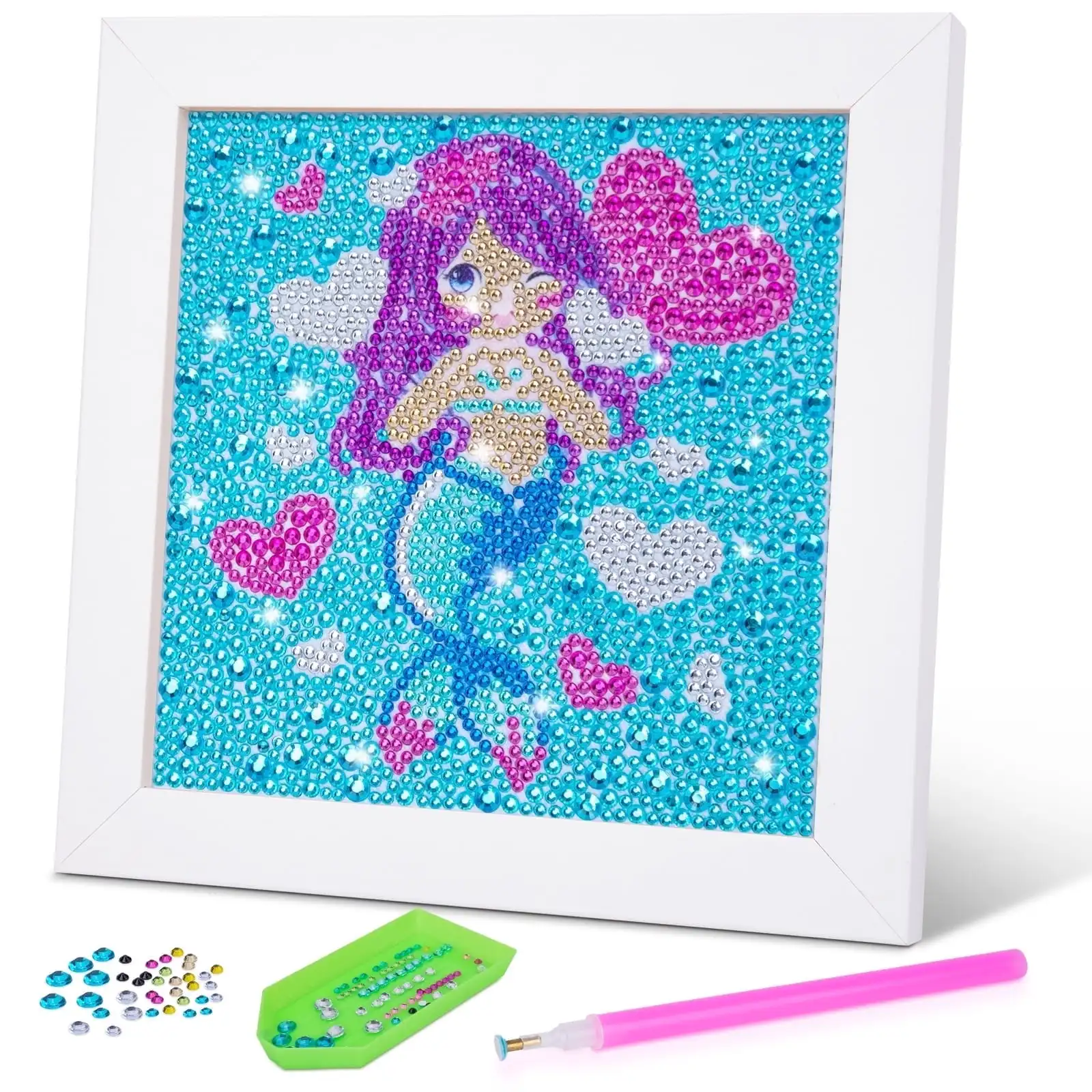 Regalos para Niñas de 7, 8, 9, 10 y 11 Años: Kits de Arte y Manualidades para Niños de 8 a 12 Años, Regalos de Cumpleaños, Juguetes, Pintura de Diamantes de Sirena, Pintura Dotz
