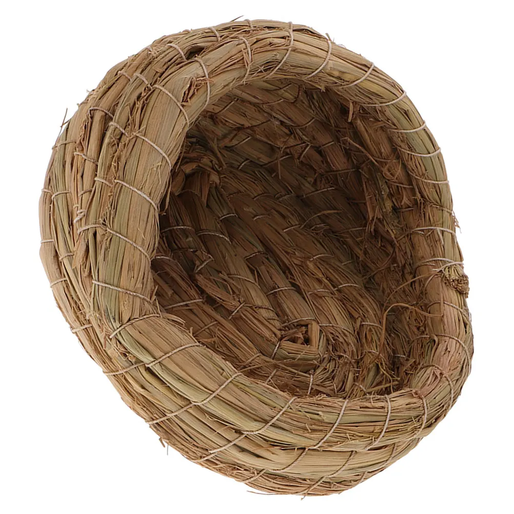 

Natural Straw Woven Chicken Nest for Henhouse Egg Laying Cozy Safe Environment Woven Nest Bed Chicken Laying