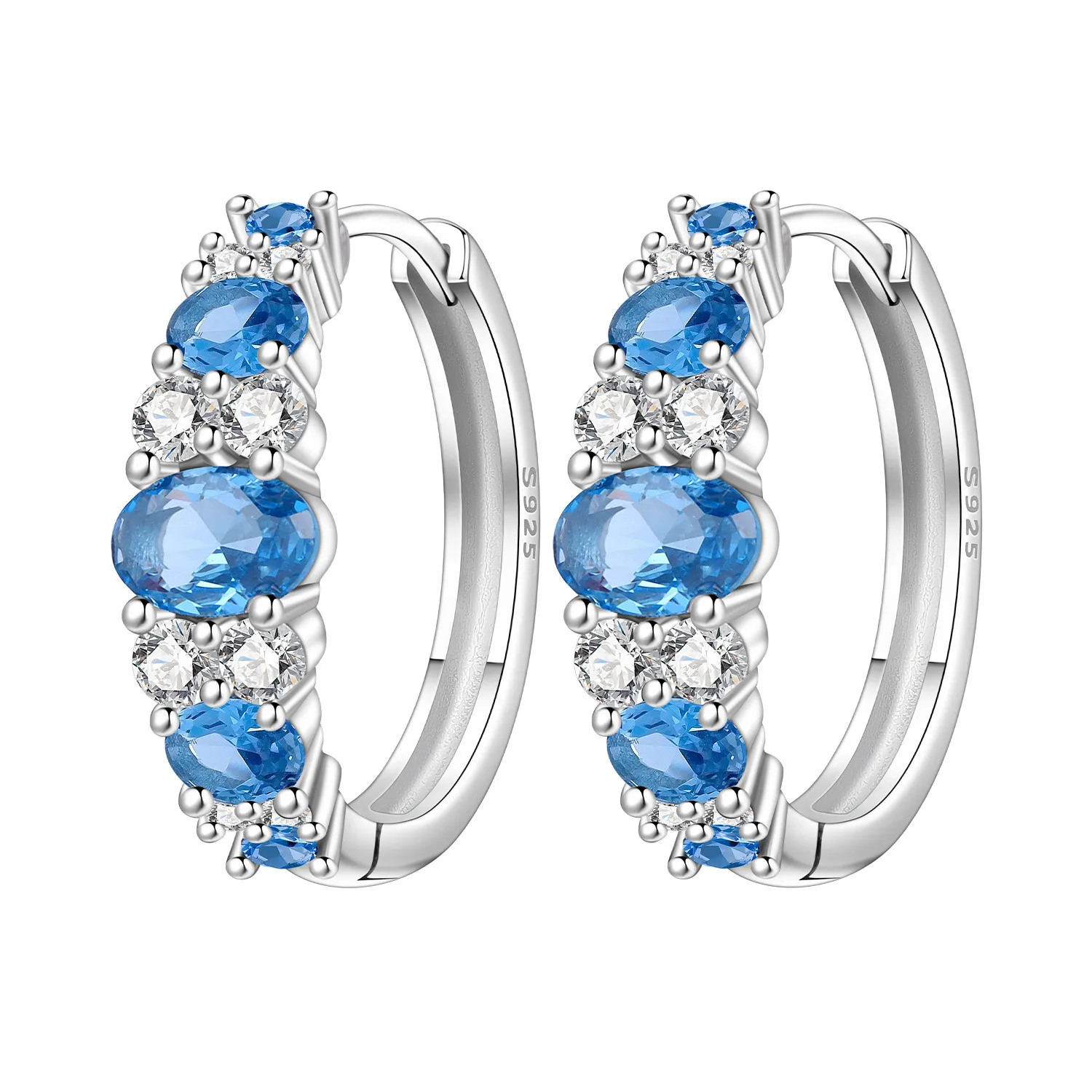 

Orstarry оригинальные серьги из стерлингового серебра 925 пробы с синим градиентом и цирконием, женские серьги-кольца, юбилейные ювелирные изделия, модные подарки