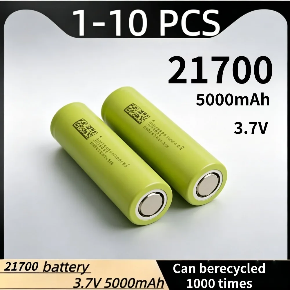 21700Battery 3.7V 5000mAh 50E Rechargeable Li-ion Batteries High Capacity Power Lithium Battery for Flashlights Power Tools Toys