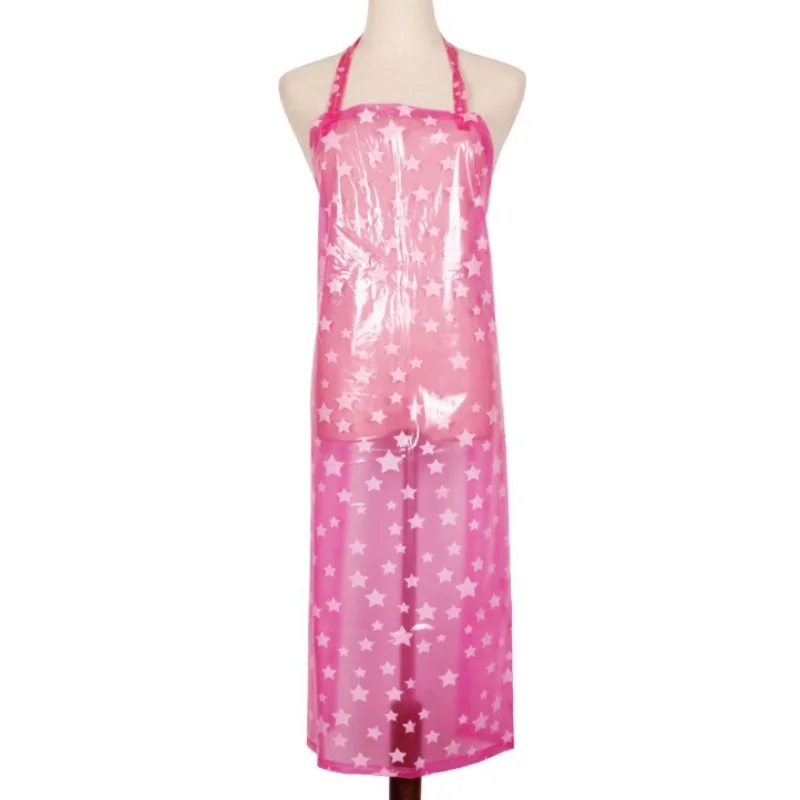 

Sexy Five-Star Pattern Transparent Waterproof Apron Couples Fashion Home Kitchen Cleaning Tools Accessory Apron for Kitchen