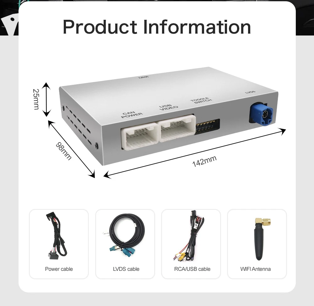 Kabelloser CarPlay-Adapter Android Auto für Peugeot & Citroen SMEG 208 308 508 3008 & C4 DS3 DS5 unterstützt Rückfahrkamera-Box – Detail 10