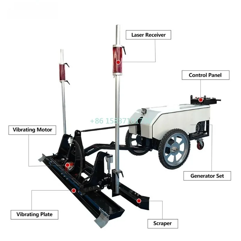 China Laser Screeder Concrete Leveling Screed Machine Vibratory Fully Polishing Automatic Laser Level Screeding Machine Poland
