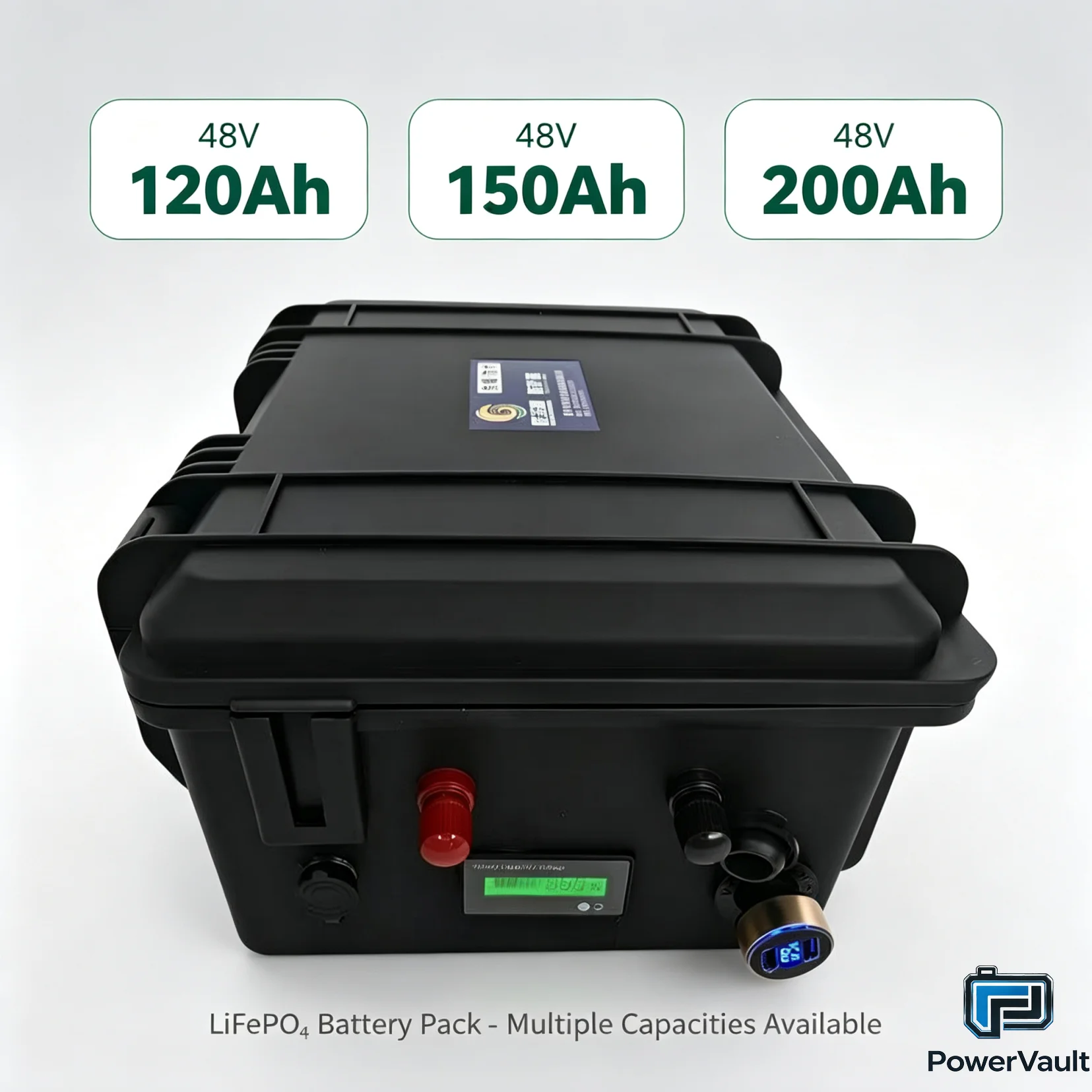48V 120Ah 150Ah 200Ah LiFePO4 Deep Cycle Battery for Solar RV Marine Off-Grid