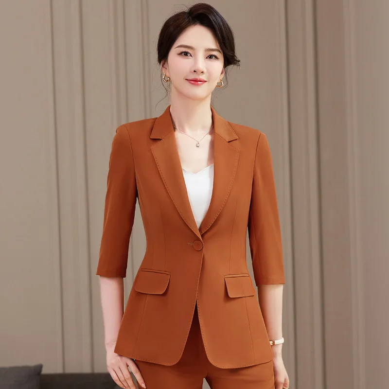 Professional Suit Women's Spring/Summer 2023 New Formal Wear Temperament Small Thin Suit Flared Pants Two-Piece Suit