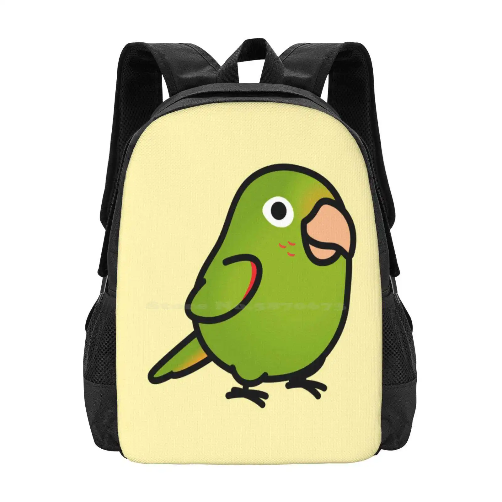 Chubby White-Eyed Conure School Bags Travel Laptop Backpack White Eyed Conure White Eye Conure White Eyed Parakeet Birdism