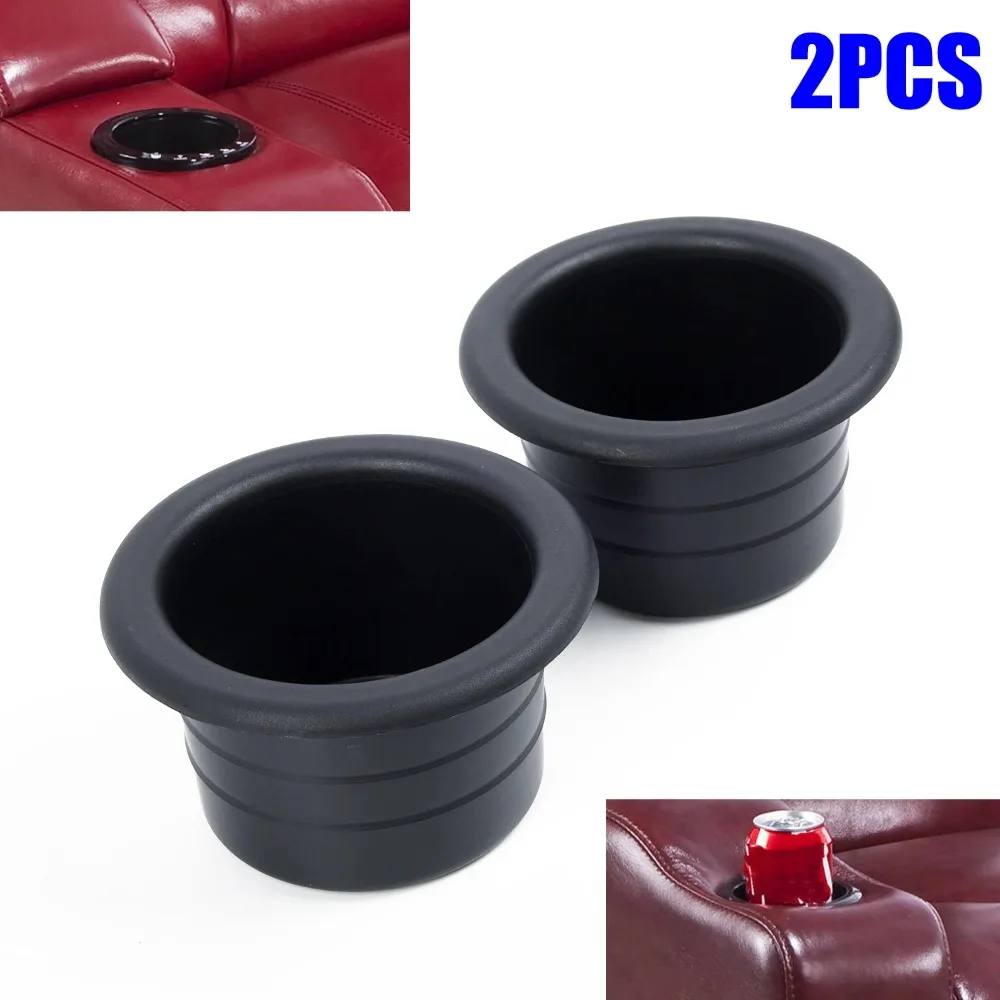 Recessed Drop in Plastic Cup Water Drink Can Holder for RV Car Marine Boat Trailer   Auto Interior Accessories Black