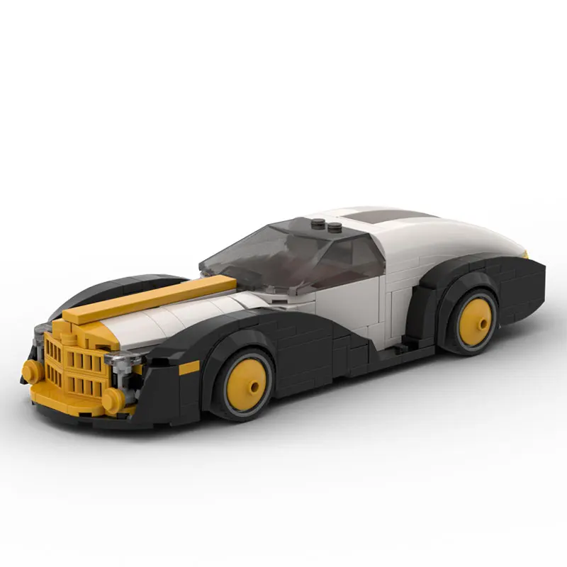 

Набор из 298 мелких строительных блоков MOC: модель спортивного автомобиля в ретро-стиле, игрушечный автомобиль, подарочный набор