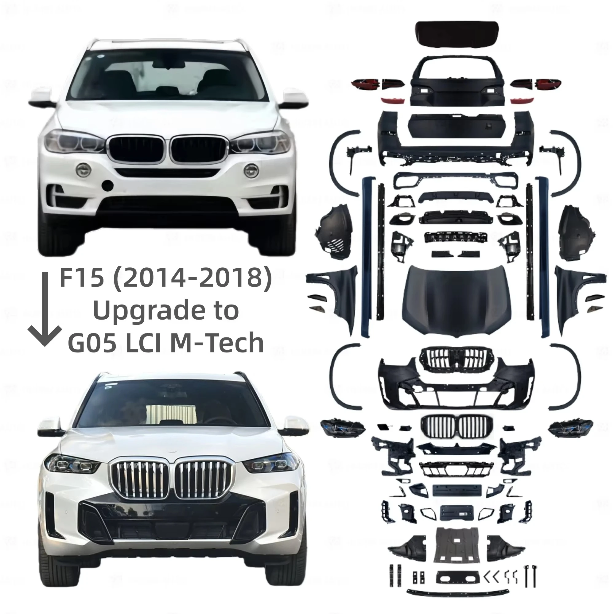 Комплект для переоборудования кузова X5 серии F15 (2013-2018) в стиль G05 LCI MT (обновление до версии 2025 года)