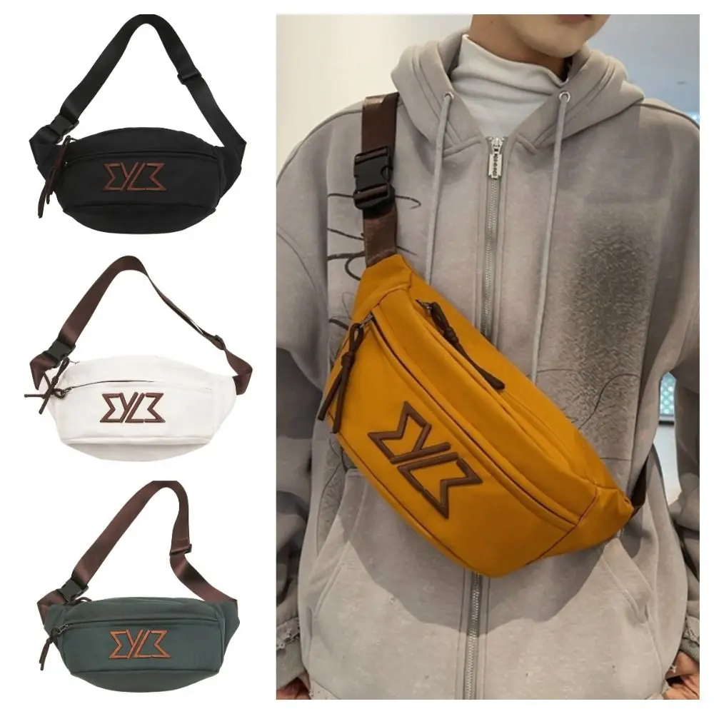

Portable Casual Male Chest Bag Adjustable Strap Large Capacity Nylon Waist Bag Multifunctional Zipper Men Crossbody Bag Women