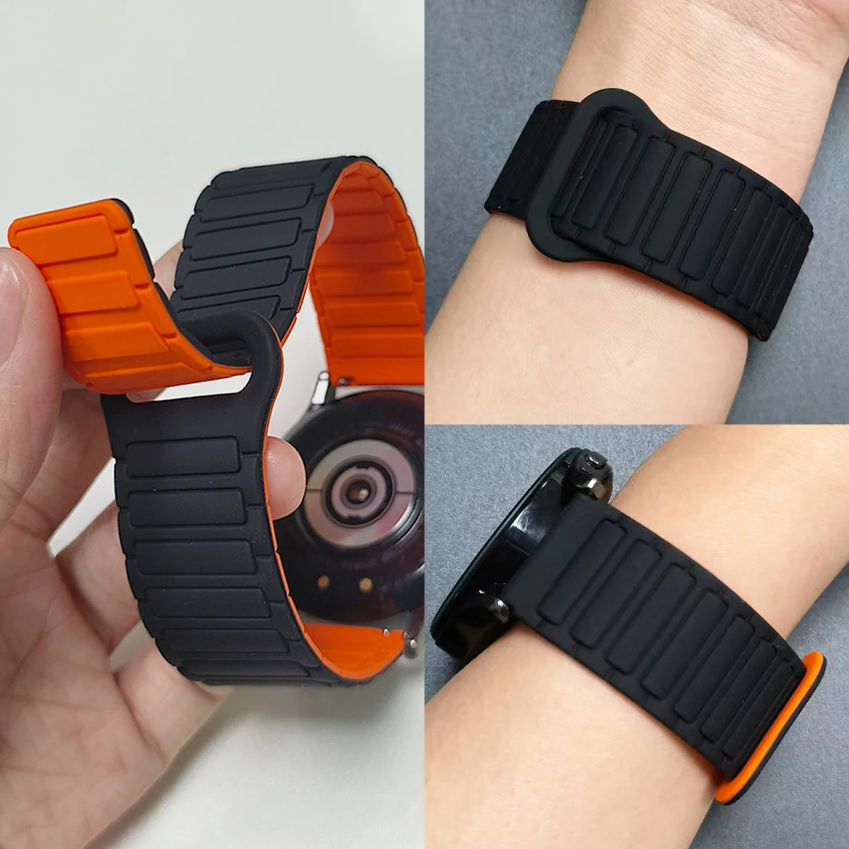 Bracelet magnétique 20/22mm pour Huami AMAZFIT BIP Max 6 5 UNITY, bracelet à boucle en Silicone BALANCE 2 GTR 4 3 3Pro 2e GTS 4 3, bracelet de montre de sport