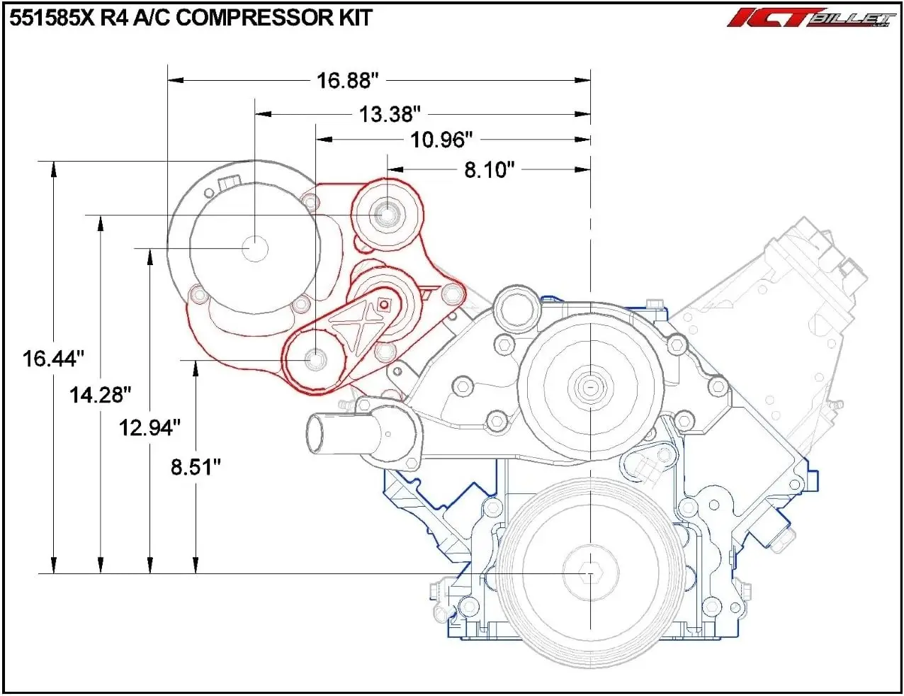 Air Conditioner Compressor Bracket Kit SUV LSX AC