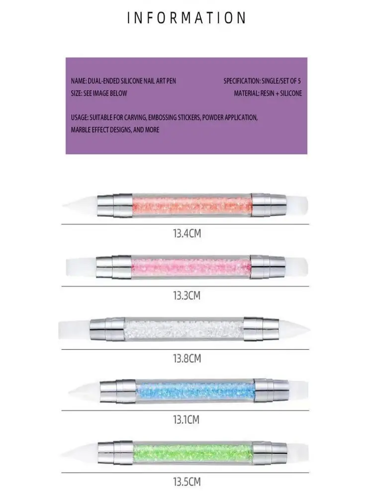 5 TEILE/SATZ 2-köpfiger Silikon-Nagelbürstenkopf, Blumen-Silikon-Bürstenkopf, Mehrzweckbürste, Silikon-Bürstenkopf, Gummibürste
