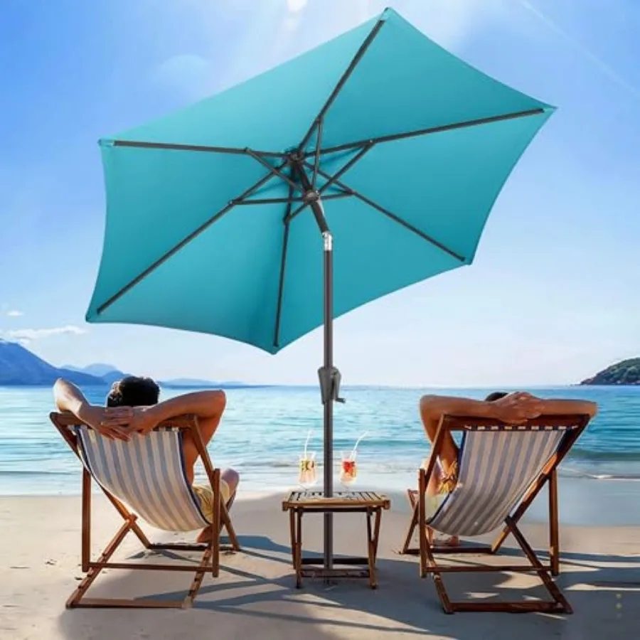 7.5ft Outdoor Patio Umbrella - Table Umbrella Waterproof UV Protection, Sombrillas de Patio with Push Button Tilt, Sun Umbrella
