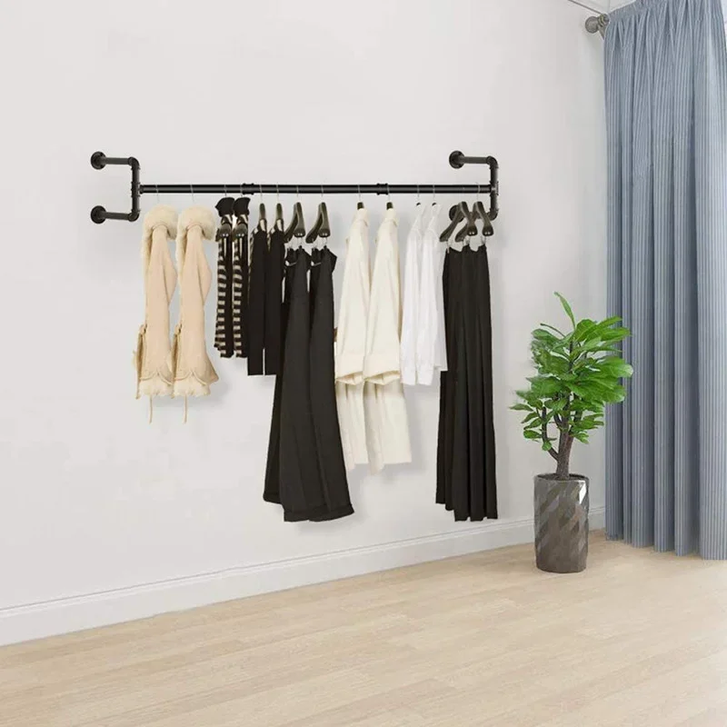 

Metal Wall Coat Rack – Retro Iron Art Clothes Rack, Water Pipe Clothing Display Stand, Storage for Clothing Store or Home