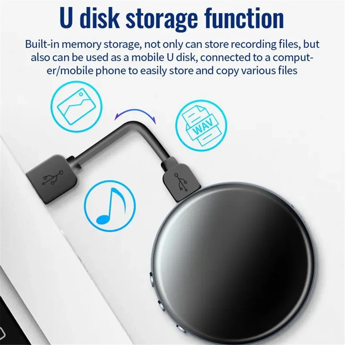 Цифровой диктофон с активированным USB флэш-драйвером Магнитный диктофон HD шумоподавление звуковая запись MP3-плеер 16G