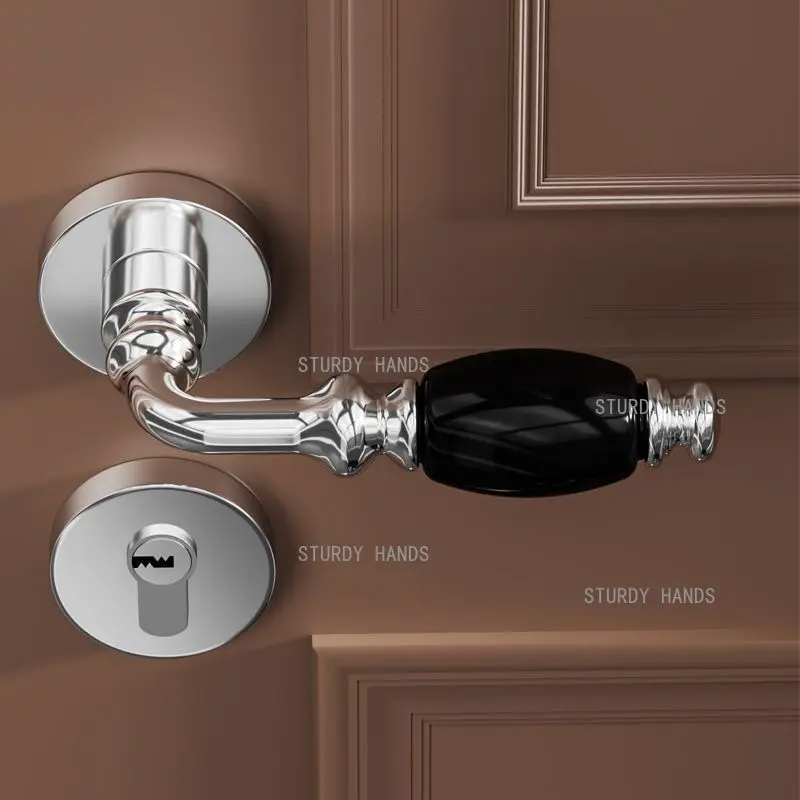 

1 комплект из цинкового сплава, новый китайский стиль, золотая комната, бесшумный дверной замок для спальни, ванной комнаты, деревянная дверная ручка, замок