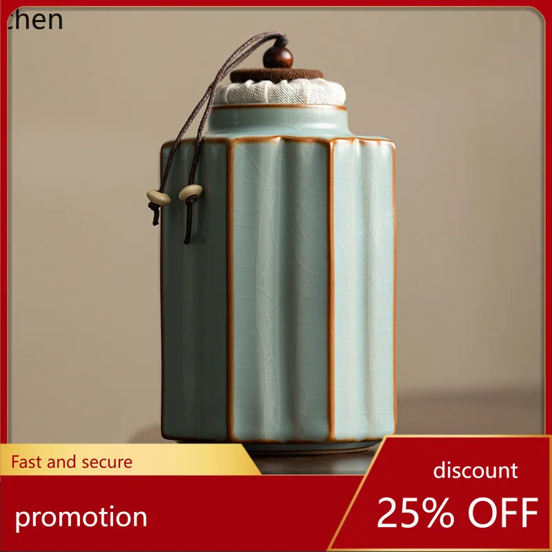 

Zml tea canister ceramic tea caddy airtight container home use chinese style portable tea storage jar
