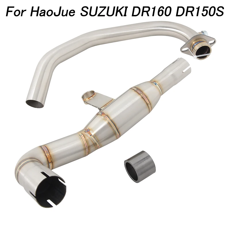 

51mm Front Link Pipe Slip On For HaoJue SUZUKI DR160 DR 160 DR150S Motorcycle Exhaust Escape Modified Interface Stainless Steel